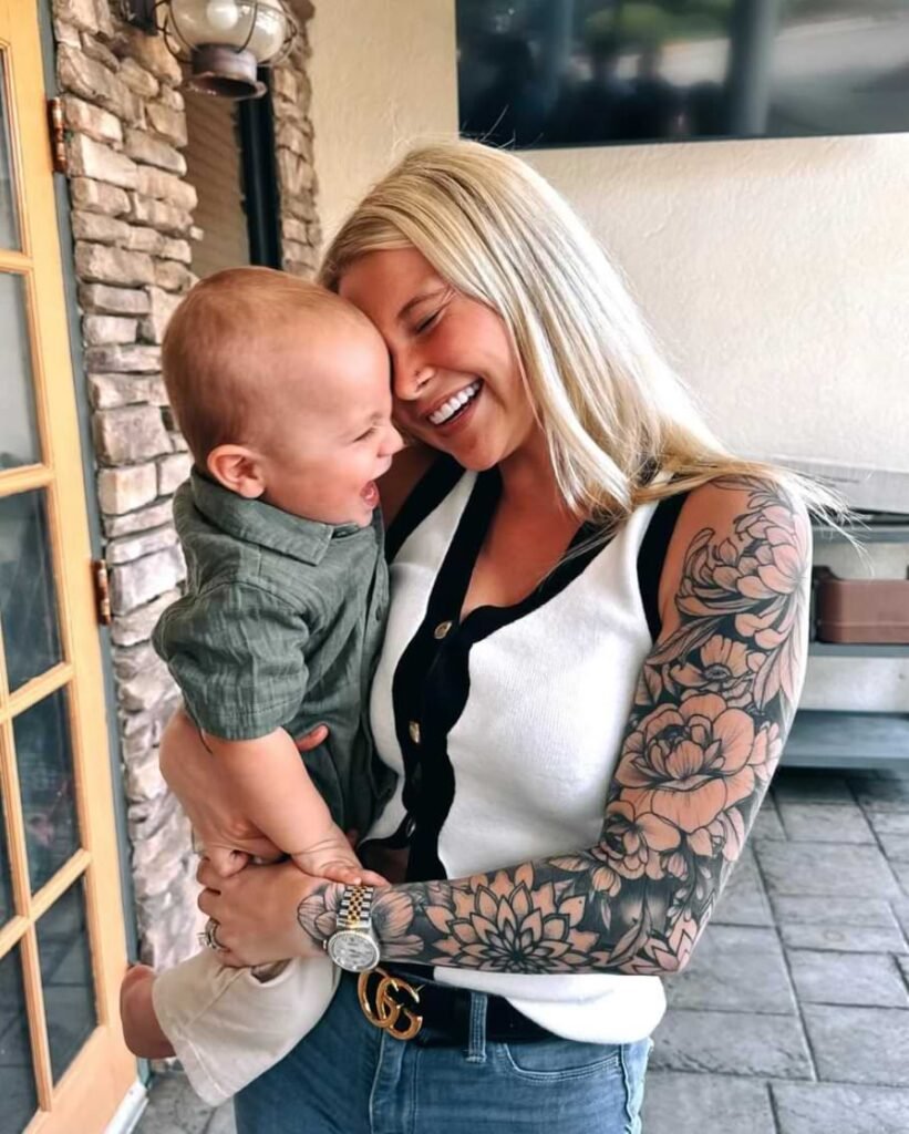 Christen Whitman with her son